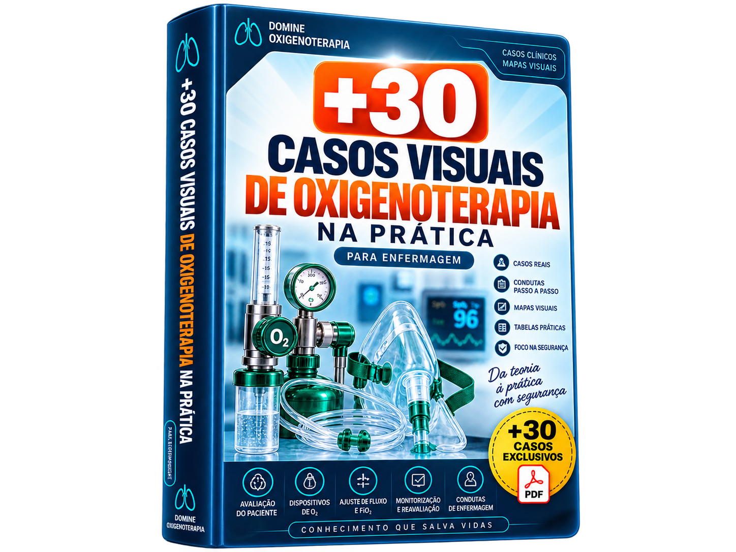Capa do bônus 01: +30 Casos Visuais de Oxigenoterapia na Prática